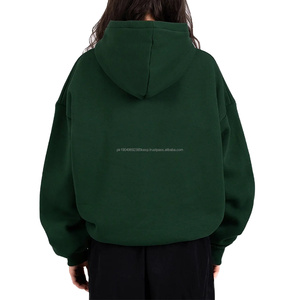 Gris oscuro Boxy Fit de lujo personalizado Unisex Zip up Hoodie Oversize Drop Shoulder con patrón de araña bordado para ropa de invierno - Product Image 2