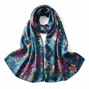 Écharpe longue personnalisée imprimée, en tissu doux, marque blanche, faible MOQ, fabricant de textiles OEM ODM pour marques de mode - Product Image 6
