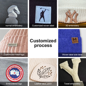 Bonnet en tricot noir unisexe avec revers plié et motif lettres – Casquette décontractée pour l'hiver - Product Image 6