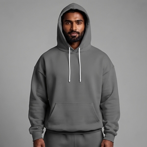 Ensemble de survêtement oversize pour homme, sweat à capuche uni et pantalon de survêtement large, 2 pièces, streetwear décontracté, vente en gros - Product Image 1
