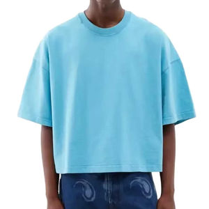 Camiseta personalizada para hombre, 100% algodón, estilo oversize con hombros caídos, cuello simulado extendido, camiseta de alta calidad para hombre - Product Image 4