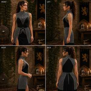 Chainmail Dress Steel Armor Fashion Irregular <b>Skirt</b> <b>Silver</b> Plated Stainless Steel Jewelry Art Collectible - Product Image 2