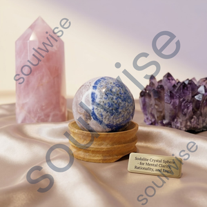 Sphère de cristal de sodalite bleue, boule de pierre précieuse polie, pierre naturelle, décoration pour la maison, cadeau - Product Image 6