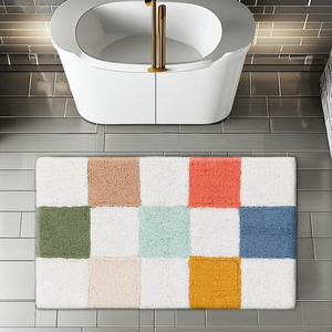 Alfombra de baño de algodón con mechones a mano de estilo moderno de calidad superior cuadrada lavable ecológica para uso en el hogar o el Hotel Oferta de tamaño personalizado - Product Image 1