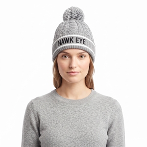 Bonnet en acrylique tricoté uni, chaud, unisexe, avec logo personnalisé, pour l'hiver, vente en gros - Product Image 1