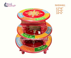 Traditional Hand-Painted Elephant-Shaped Wooden Bajot <b>Nesting</b> <b>Table</b> Set Modern Design Nirmala Handicrafts Rajasthan for Home - Product Image 5