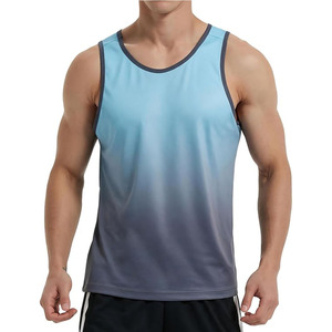 Camisetas Deportivas Personalizadas para Hombre, Transpirables, de Poliéster/Algodón, Cuello Redondo, para Gimnasio, Fitness, Entrenamiento, Ropa Deportiva OEM con Impresión Digital - Product Image 1