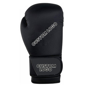 Gants d'entraînement de boxe en PU noir avec fermeture Velcro, design respirant pour adultes - Product Image 5