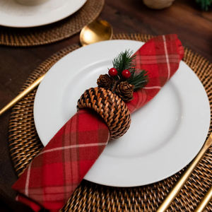 Anneaux de serviette en rotin naturel de haute qualité, faits à la main, rustiques, pour la décoration de table de mariage et d'événements, fabricant - Product Image 4