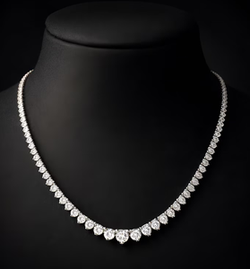 Luxury Round Cut Moissanite Tennis <b>Necklace</b> Iced Out Hip Hop Jewellery Romantic Bridal <b>Statement</b> Gift - Product Image 1