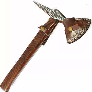 Handcrafted Tomahawk <b>Axe</b> With Engraved Blade Wooden <b>Handle</b> For Survival Use Pick Head Hatchet Forged Steel - Product Image 2