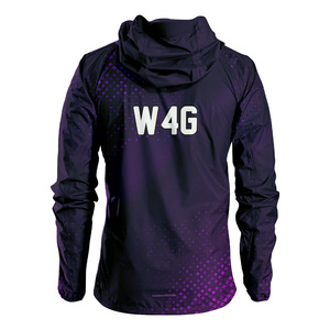 Veste coupe-vent à capuche personnalisée OEM, écologique, sublimation, fermeture éclair, légère, imperméable, vêtements de sport recyclés, vente en gros - Product Image 2