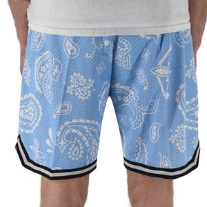 Pantalones Cortos de Baloncesto de Malla para Hombre, Personalizados con Logotipo Bordado, Color Morado y Dorado, Estilo Hawaiano, de Nailon - Product Image 5