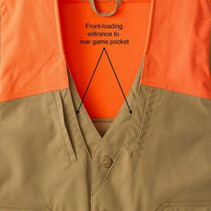 Chaleco con cuello en V para hombre, color naranja y caqui, con bolsillos, transpirable, de un solo botón, estilo casual de primavera - Product Image 5
