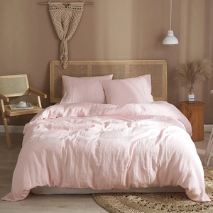 Juego de Edredón de 4 Piezas en Lino Verde, Suave y Acogedor, con Fundas de Almohada, Estilo Sencillo para el Hogar - Product Image 5