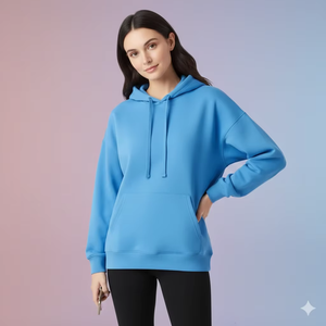 Sweat à capuche long oversize en velours pour femme, coupe décontractée et ample, confortable, streetwear d'hiver, tissu brossé chaud - Product Image 2