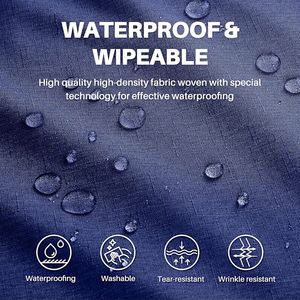 Tovaglia Rettangolare in Lino Testurizzato Blu Navy, Impermeabile, Antipiega e Lavabile per Tavolo da Pranzo - Product Image 3