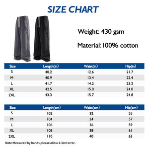 Custom <b>Men</b>’s Streetwear Casual Baggy Straight Leg <b>Trousers</b> 100% Cotton French Terry Screen Printed Logo <b>Elastic</b> <b>Waist</b> Pants - Product Image 4