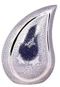 Venta al por mayor de urnas de cremación en forma de lágrima personalizadas de alta calidad de níquel aluminio grabado adulto amado restos cenizas recipientes - Product Image 2