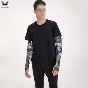 Mangas de brazo grises con gráficos de alta elasticidad, personalizadas, de última tendencia, para adultos, del proveedor principal de ropa deportiva para exteriores con protección UV Pro-Fit. - Product Image 4