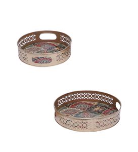 Plateau de service horizontal en métal artisanal allemand moderne en fer argenté Pichwai pour vache |   Fruits secs personnalisables pour anniversaire, mariage, pooja - Product Image 2