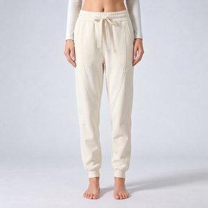 Private Label OEM <b>womens</b> sweatpants french terry wide <b>leg</b> Brand Production for US Boutique Collections - Product Image 4