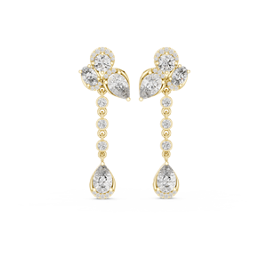 Scenity Studio Pendientes de perlas y diamantes reales de oro de 10 quilates en oro amarillo Classic Touch - Product Image 3