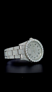 Reloj de Lujo con Incrustaciones de Moissanita VVS - Esfera Árabe Personalizada - Reloj para Hombre con Incrustaciones - Pasa el Test de Diamantes - Product Image 2