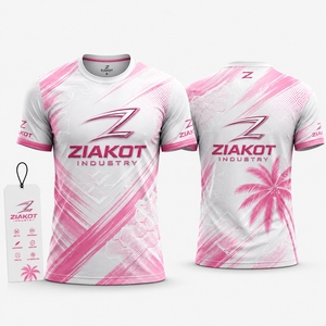 เสื้อยืด ZIAKOT รุ่นใหม่ ออกแบบสำหรับผู้ชาย สีฟ้าอ่อน ขาว-แดง สำหรับออกกำลังกาย - Product Image 2