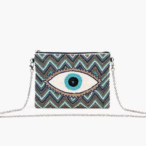 Needlework Trendy <b>Glitter</b> Handmade Professional Beaded Luxury Strong Clutch <b>Bags</b> Detachable Chain Eco-Friendly - Product Image 1