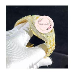 Full Iced VVS Moissanite Hip Hop <b>Men's</b> <b>Watch</b> Luxury Stainless Steel Two Tone Automatic Analog Movement Rapper Party Jewelry - Product Image 2