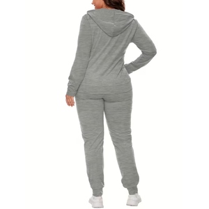 Servicio OEM, Conjunto Deportivo Informal de Dos Piezas para Mujer, Invierno, 100% Algodón Orgánico, Ropa de Entrenamiento Personalizada, Algodón para Correr - Product Image 5