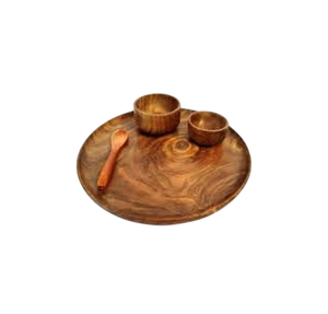 Assiette plate ronde en bois, couleur unie, design minimaliste, faite à la main et de style rustique, vaisselle minimaliste, assiette de service en bois - Product Image 6
