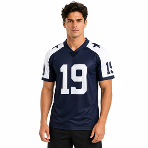 Maillot de football américain personnalisé OEM à manches courtes, respirant, anti-UV, grande taille, pour adulte, modèle 2026 - Product Image 1