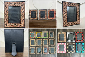 Nouveau cadre photo de table en cuir de vachette de haute qualité personnalisé design repoussé à la main cadre photo moderne de luxe rustique décor à la maison - Product Image 3