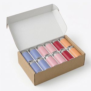 Custom Rigid <b>Kraft</b> Paper Slotted <b>Box</b> for 12 Beverage Cans Rectangle Recyclable Packaging with Sponge Liner - Product Image 1