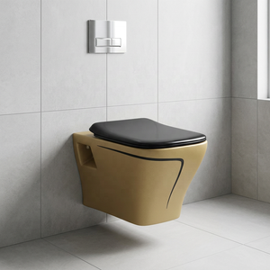 Placard à eau suspendu au mur noir rustique rétro sans rebord-Commode de toilette en céramique de taille standard, meilleure qualité à bon prix - Product Image 5