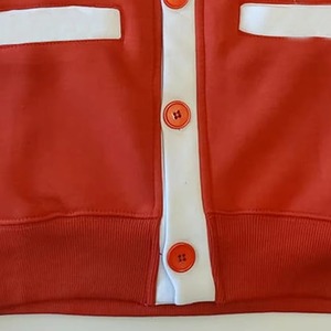 Customizable 100% Cotton Long Sleeve Casual Rib <b>Pullover</b> <b>Sweater</b> Red Fashion Cardigan for College & University Winter Wear - Product Image 4