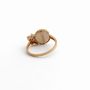 Anillo Abierto de Oro Rosa de 18K con Diseño Geométrico y Racimo de Diamantes para Mujer, Moderno, para Fiestas, Ajustable, Acabado Pulido, Anillo de Regalo - Product Image 3