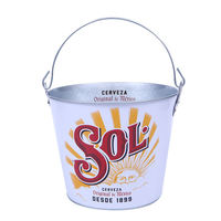Promotion Bière : Seau à glace en acier galvanisé 5L avec décapsuleur, seau isotherme pour boissons, avec poignée, idéal pour les fêtes