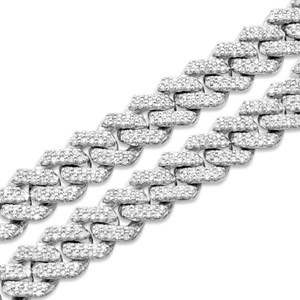 Collar de Cadena Cubana Estilo Hip Hop Miami, Chapado en Oro de 18k con Diamantes Redondos de Corte Brillante, de 16-24 Pulgadas y 8-16mm - Product Image 4