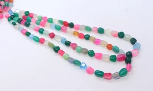 Perles lisses en calcédoine naturelle multicolores 6-7MM, perles de pierres précieuses en calcédoine polies en vrac pour la fabrication de bijoux - Product Image 6