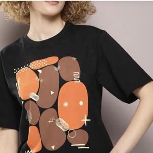 เสื้อยืดคอกลมแขนสั้นสตรีทแวร์สีส้มล้วน ผ้าเจอร์ซีย์ 100% ผ้าฝ้าย ระบายอากาศได้ดี ทรงหลวม ใส่สบายสำหรับฤดูร้อน ไม่เป็นขุย - Product Image 5