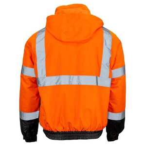 Chaqueta de Seguridad Industrial, Resistente al Viento, Alta Visibilidad, Cinta Reflectante Resistente a Químicos, Ropa de Trabajo Transpirable de Poliéster para Laboratorio - Product Image 5