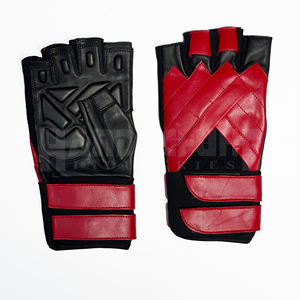 Poignées de main réglables, demi-doigts, sangle de poignet en PU, paume antidérapante, construction durable, boucle, gants de musculation unisexes pour - Product Image 2