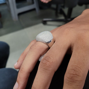 Anillo para hombre de moissanita con corte esmeralda, estilo hip hop audaz, banda cuadrada llamativa, plata maciza con engaste de garra, joyería con brillo de diamante de laboratorio - Product Image 3