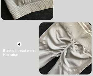 Ensemble de yoga bleu pour femme : Soutien-gorge de sport dos nageur et leggings taille haute, tenue d'entraînement deux pièces avec bordure contrastante et devant extensible sans couture - Product Image 4