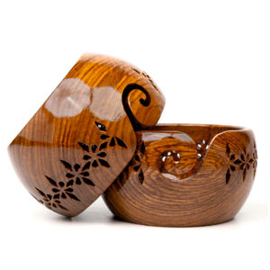 Custom Wooden Yarn Bowl High Quality Hand Carved <b>Knitting</b> <b>Storage</b> Bowl Portable Yarn Holder for Crocheting Crafting Gifts Bowls - Product Image 2