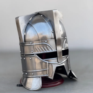 Casco de Guerrero Enano Medieval de Acero Pulido Fundido en 3D, Armadura de Cosplay, Recreación Histórica, Accesorio de Fantasía - Product Image 3