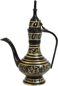 Surahi en laiton artisanal, carafe à eau en laiton pour la décoration de la maison et du bureau, pichet décoratif vintage en laiton, vase traditionnel indien en laiton - Product Image 4